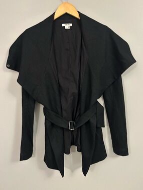 Helmut Lang Black Draped Belted Cardigan XS